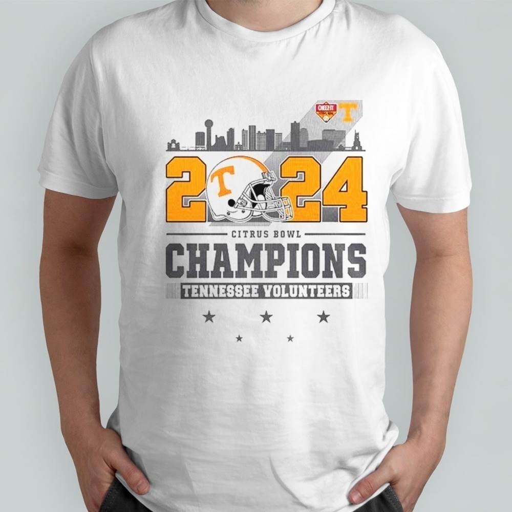2024 Cheez It Citrus Bowl Champions Tennessee Volunteers Helmet T-Shirt